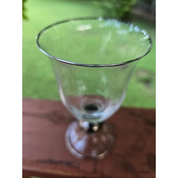 Vintage Mikasa Silver Rimmed Wine Glass Goblet - Picture 3 of 3